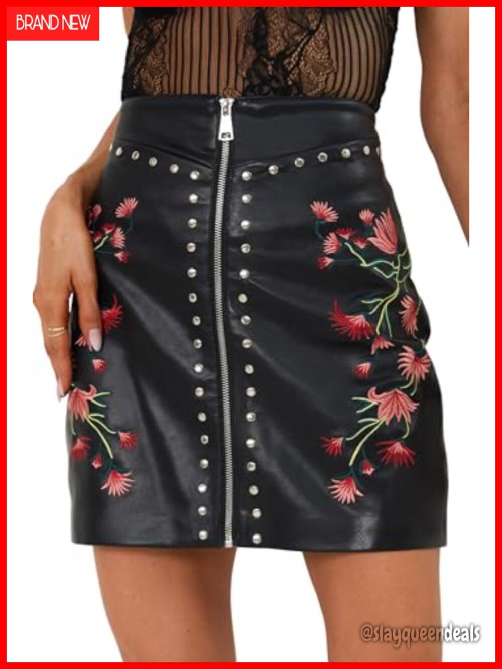 Faux Leather High Waisted Mini Skirt PU A-Line Pencil Fit
